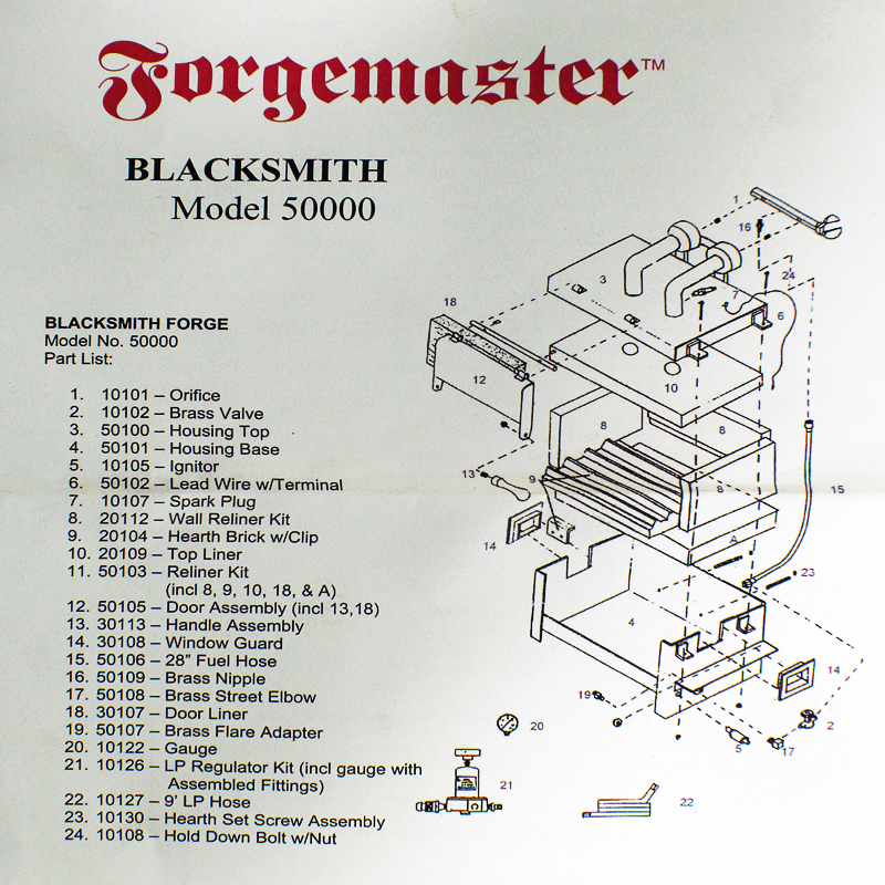 Forgemaster Blacksmith Atmospheric Double Burner Forge   FORGEB 11 